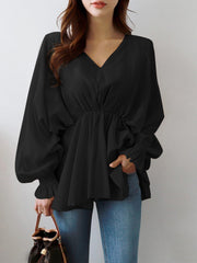 Load image into Gallery viewer, Long Sleeve Ruffle Blouse
