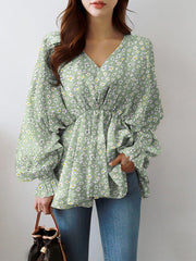 Load image into Gallery viewer, Long Sleeve Ruffle Blouse

