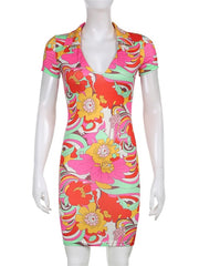Load image into Gallery viewer, Colorful Halter Dress
