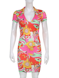 Colorful Halter Dress