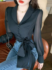 Load image into Gallery viewer, Turn-down Collar Long Sleeve Shirt
