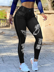 Load image into Gallery viewer, Jeans Print Leggings
