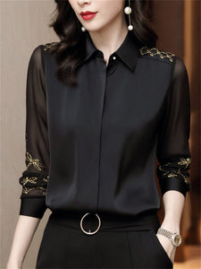 Long Sleeve Chiffon Blouse