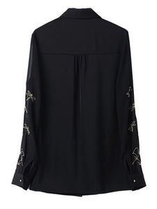 Long Sleeve Chiffon Blouse