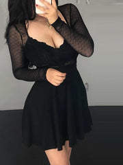 Load image into Gallery viewer, Sheer Long Sleeve Dress

