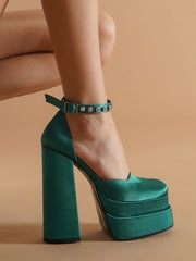 Load image into Gallery viewer, Chunky High Heel Shoes
