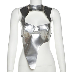 Asymmetric Faux Leather Top