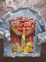 Load image into Gallery viewer, Custom Print Jeans Jacket
