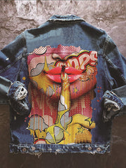 Load image into Gallery viewer, Custom Print Jeans Jacket
