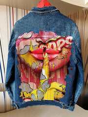 Load image into Gallery viewer, Custom Print Jeans Jacket
