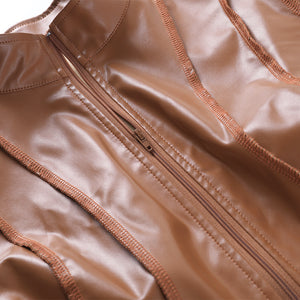 Faux Leather Crop Top Jacket