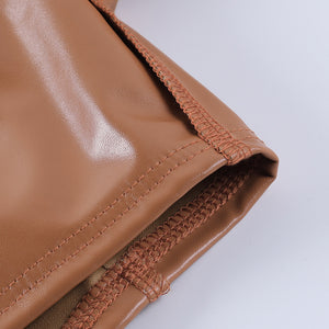 Faux Leather Crop Top Jacket