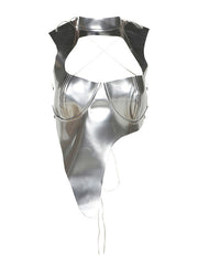 Load image into Gallery viewer, Asymmetric Faux Leather Top
