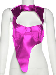Load image into Gallery viewer, Asymmetric Faux Leather Top
