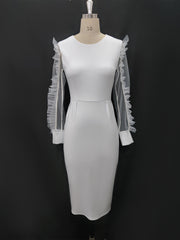 Load image into Gallery viewer, Sheer Sleeve White Dress
