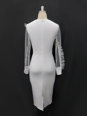 Load image into Gallery viewer, Sheer Sleeve White Dress
