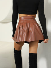 Load image into Gallery viewer, Faux Leather Pleated Skirt
