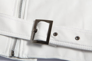 White Faux Leather Jacket